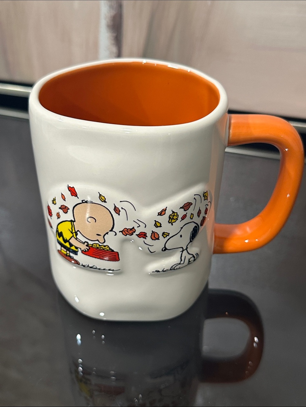 Rae Dunn Charlie Brown & Snoopy Fall Ceramic Coffee Mug .